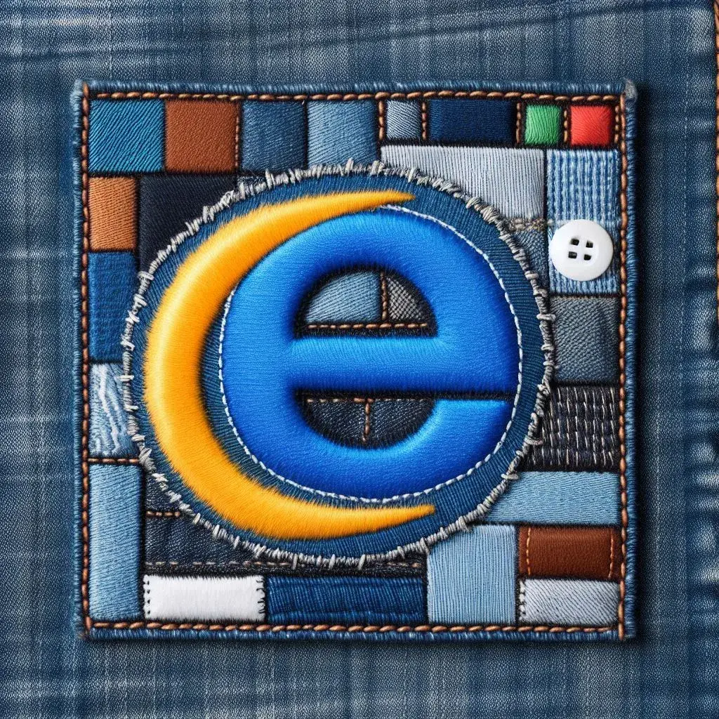 Internet Explorer Logo made of denim
